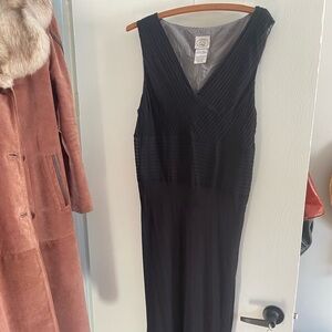 Laura Ashley 100% Silk Black LBD Elegant bias cut Sleeveless Dress M L XL 14